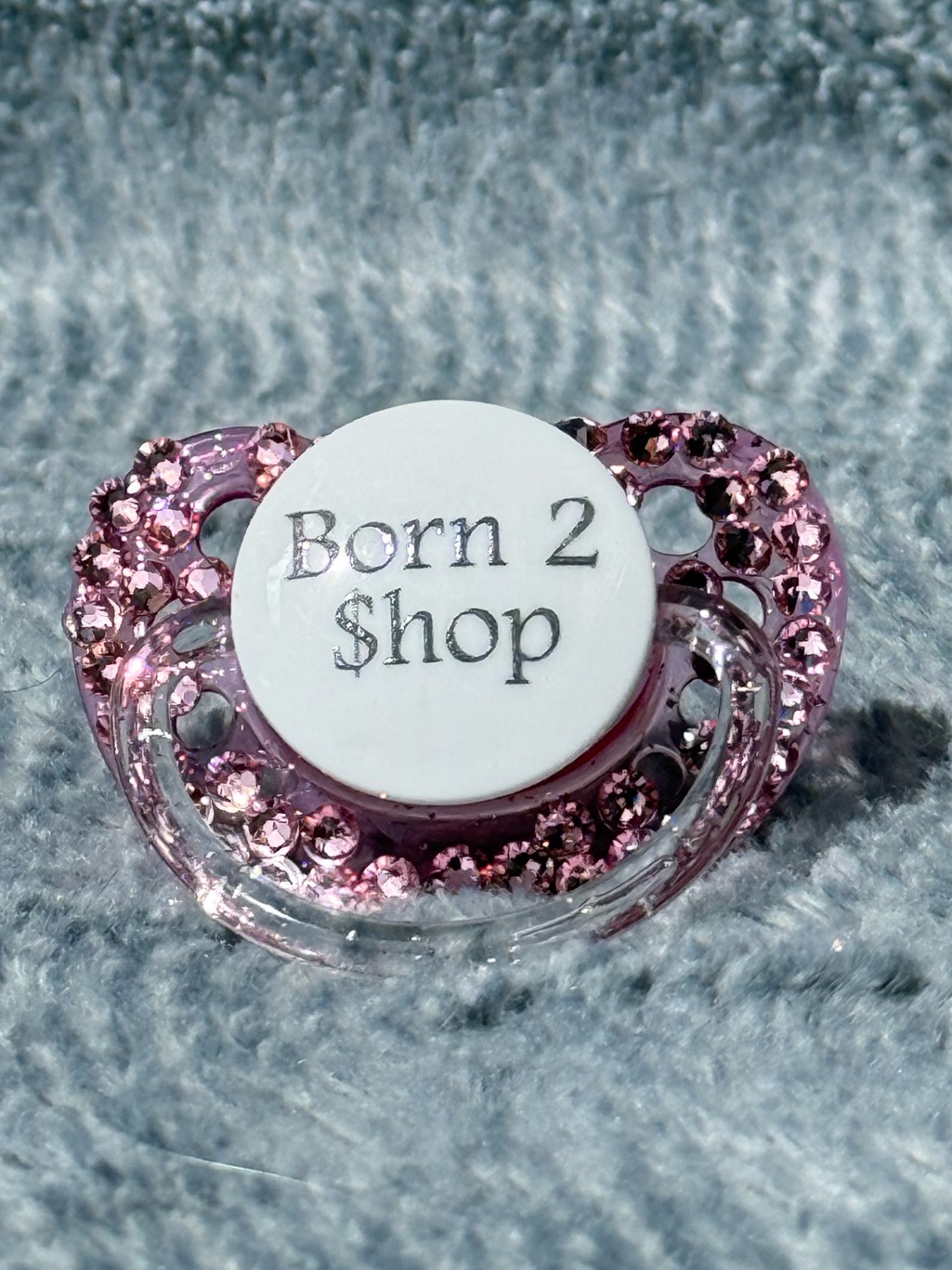 New Bling Custom Rhinestone Pacifier  Born 2 Hop  Pink